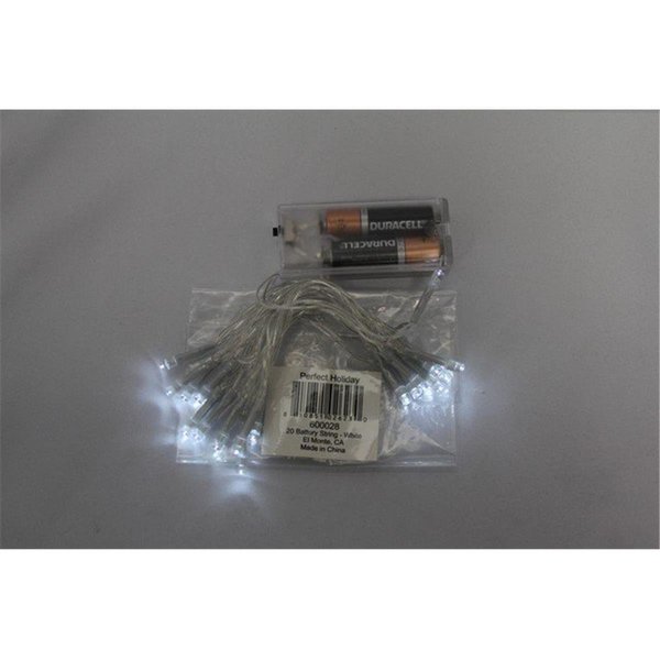 Perfect Holiday Battery Operated 20 LED String Light White 600028